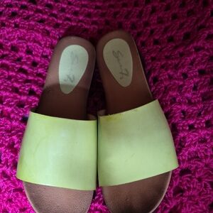 Seven7 Vibrant Green Slide Sandals